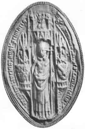 SEAL OF SIMON DE ISLIP. Vicar of Horncastle, 1349; Archbishop of Canterbury, 1349–1366