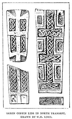 Saxon Coffin Lids in North Transept.