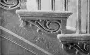 Plate LX.—Detail of Stair Ends, Carpenter House, Third and Spruce Streets; Detail of Stair Ends, Independence Hall (horizontal section).