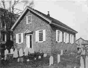 Plate XCV.—Mennonite Meeting House, Germantown. Erected in 1770; Holy Trinity Church, South Twenty-first and Walnut Streets.