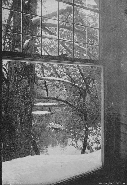 Outlook from one of the Bedroom Windows, Alpine Tavern, Mount Lowe, March, 1896.