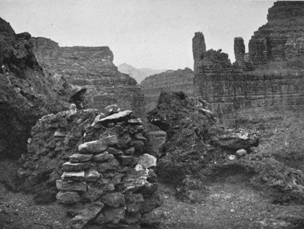 Havasupai Fortress and Hue-gli-i-wa, or Rock Figures.