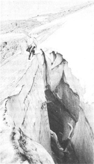 A CREVASSE IN TETON GLACIER Crandall photo.
